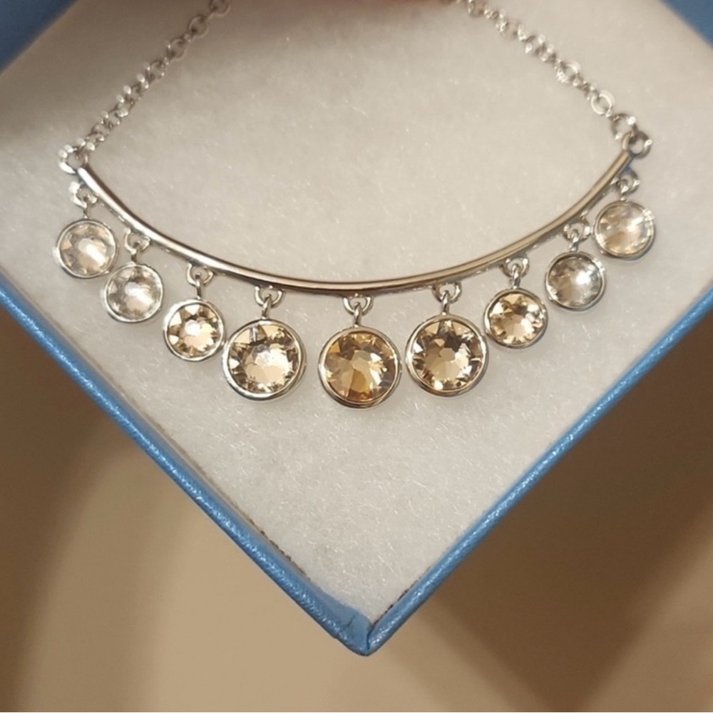 Touchstone Crystal by Swarovski On The Move necklace NEW in box Lovely colors